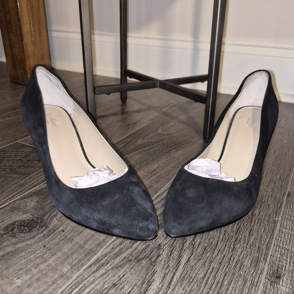 Botkier Black Suede Pointed Toe Wedges